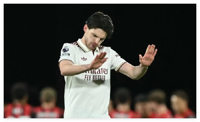 阿森纳中场中枢赖斯强势转头